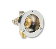 Base con ghiera di fissaggio a pannello per presa gas medicali compressi e vuoto con filetto UNI 9507. | flow-meter™